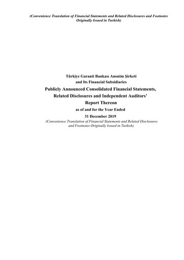 Miniature GarantiBank Bilan financier 2019