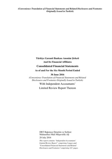 Thumbnail GarantiBank Half-year Report 2016