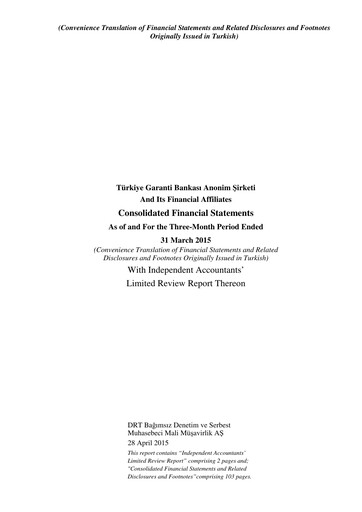 Thumbnail GarantiBank Quarterly Report 2015-q1