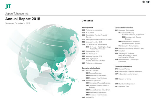 Vorschaubild Japan Tobacco Jahresbericht 2018