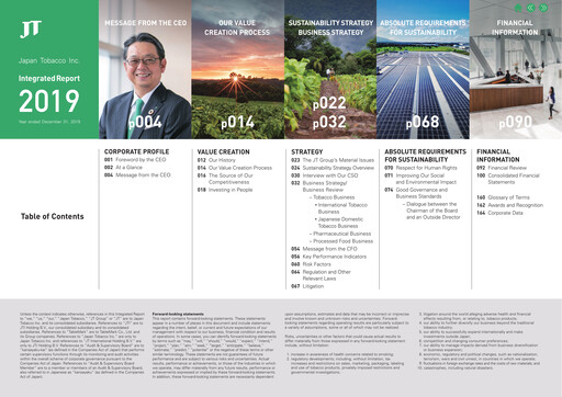 Vorschaubild Japan Tobacco Jahresbericht 2019