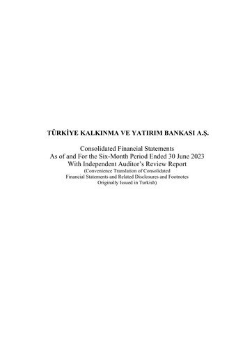 Thumbnail Türkiye Kalkınma Half-year Report 2023-h1
