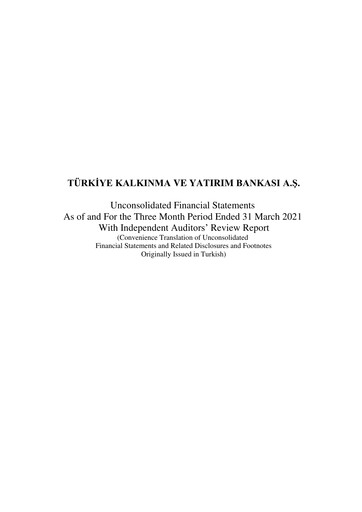 Thumbnail Türkiye Kalkınma Quarterly Report 2021-q1