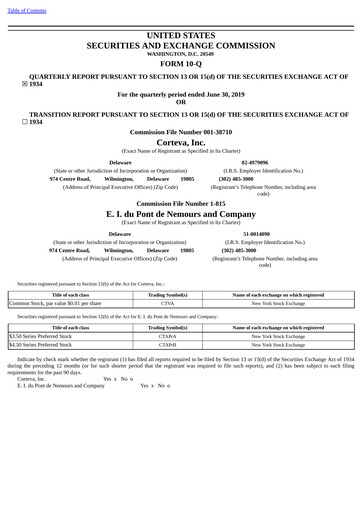 Thumbnail Corteva
 Quarterly Report 2019-q2