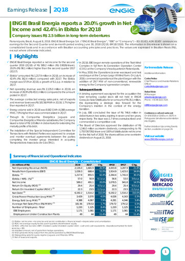 Thumbnail ENGIE Brasil
 Quarterly Report 2018-q2