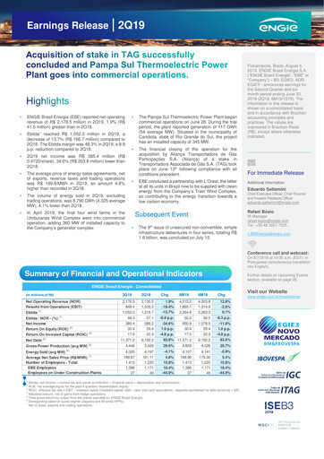 Thumbnail ENGIE Brasil
 Quarterly Report 2019-q2