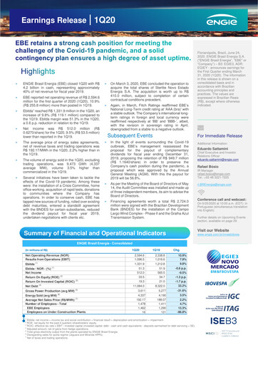 Thumbnail ENGIE Brasil
 Quarterly Report 2020-q1