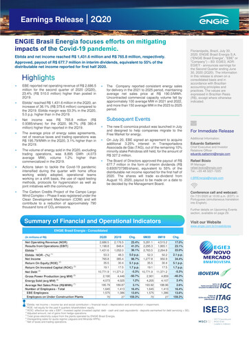 Thumbnail ENGIE Brasil
 Quarterly Report 2020-q2