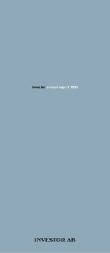 Thumbnail Investor AB Annual Report 1999