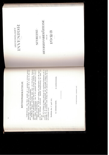 Thumbnail Investor AB Annual Report 1923