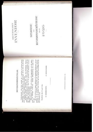 Thumbnail Investor AB Annual Report 1926