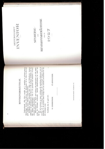 Thumbnail Investor AB Annual Report 1927