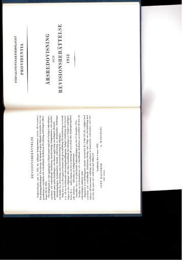 Thumbnail Investor AB Annual Report 1952