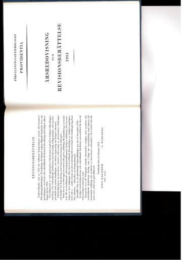 Thumbnail Investor AB Annual Report 1953