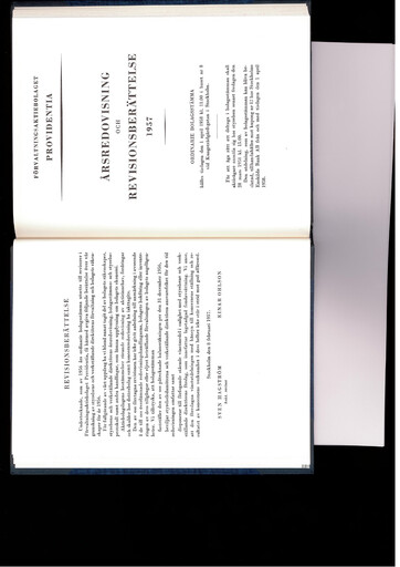 Thumbnail Investor AB Annual Report 1957