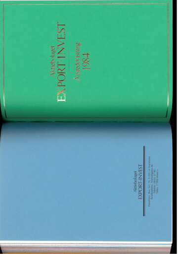 Thumbnail Investor AB Annual Report 1984