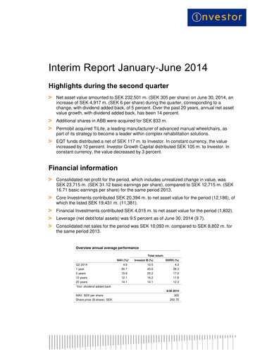 Thumbnail Investor AB Half-year Report 2014-h1