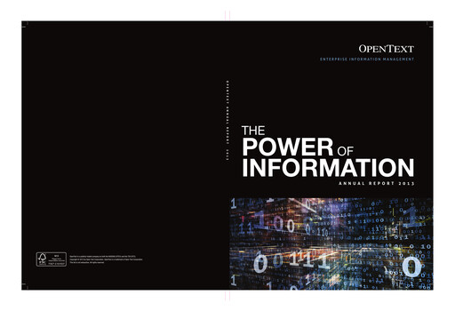 Thumbnail OpenText Annual Report 2013