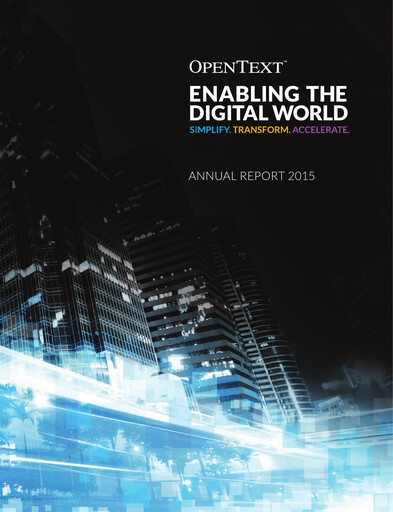 Thumbnail OpenText Annual Report 2015
