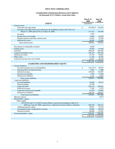 Miniature OpenText Rapport trimestriel 2009-q3
