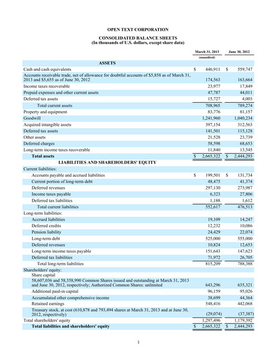 Miniature OpenText Rapport trimestriel 2013-q3