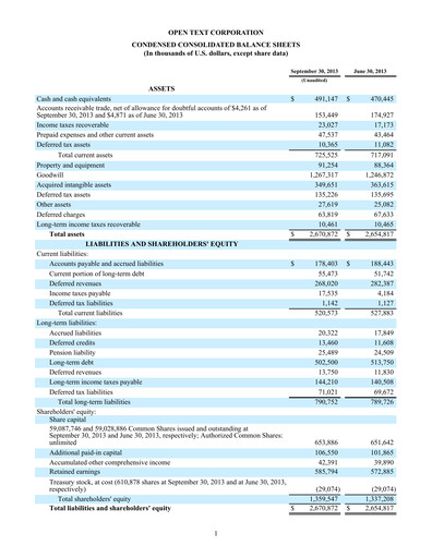 Miniature OpenText Rapport trimestriel 2014-q1