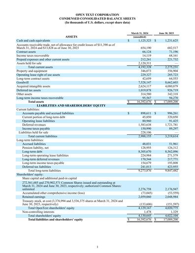 Miniature OpenText Rapport trimestriel 2024-q3