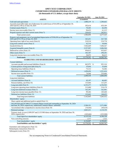 Miniature OpenText Rapport trimestriel 2025-q1