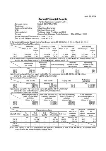 Thumbnail Fanuc Financial Statement fy2013