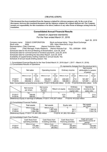 Thumbnail Fanuc Financial Statement fy2017