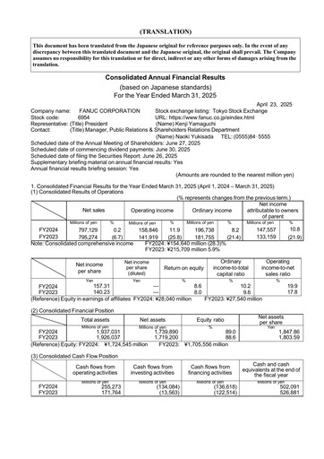 Thumbnail Fanuc Financial Statement fy2025