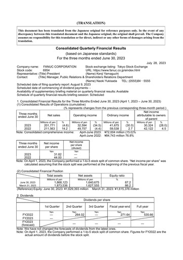 Thumbnail Fanuc Quarterly Report 2024-q1