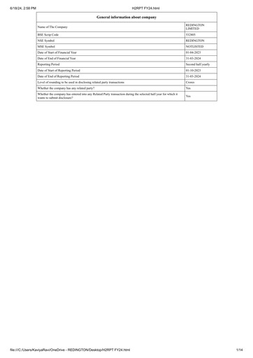Thumbnail Redington India Half-year Report 2023-h2