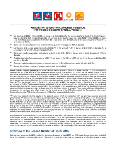 Thumbnail Alimentation Couche-Tard
 Financial Statement 2015-h1