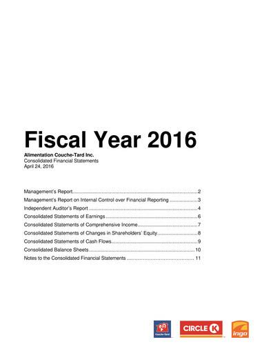 Thumbnail Alimentation Couche-Tard
 Financial Statement 2016