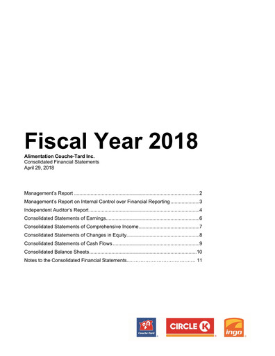 Thumbnail Alimentation Couche-Tard
 Financial Statement 2018