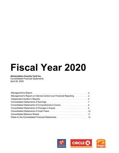 Thumbnail Alimentation Couche-Tard
 Financial Statement 2020