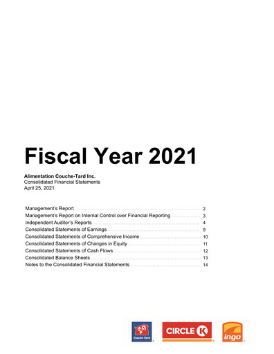 Thumbnail Alimentation Couche-Tard
 Financial Statement 2021