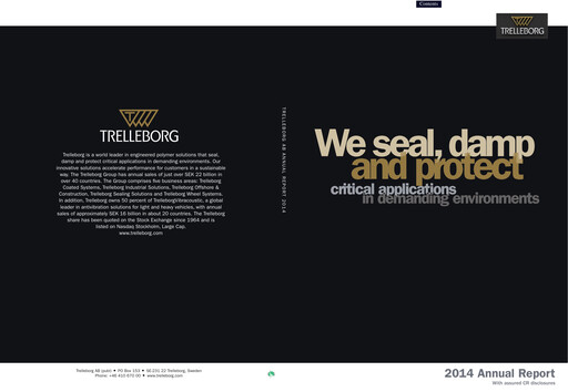 Thumbnail Trelleborg AB Annual Report 2014