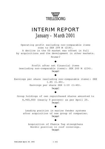 Thumbnail Trelleborg AB Quarterly Report 2001-q1