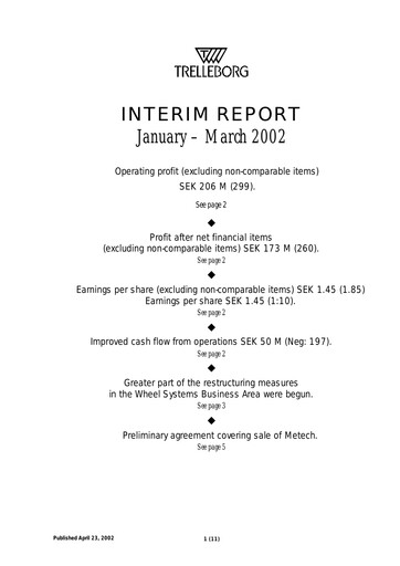 Thumbnail Trelleborg AB Quarterly Report 2002-q1