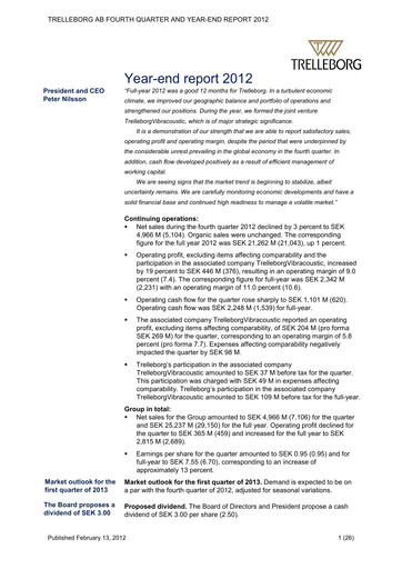 Thumbnail Trelleborg AB Quarterly Report 2012-q4