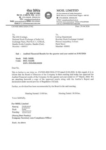 Thumbnail MOIL Financial Statement 2025-2026