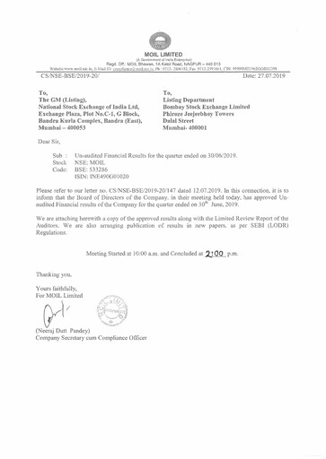Thumbnail MOIL Quarterly Report 2019-q1