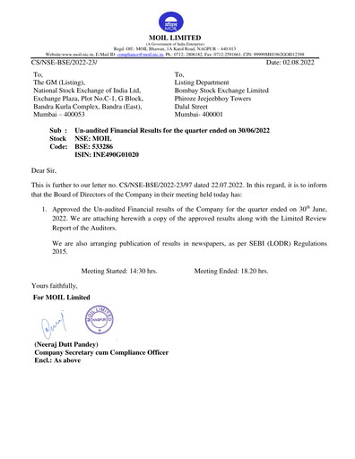 Thumbnail MOIL Quarterly Report 2022-q1
