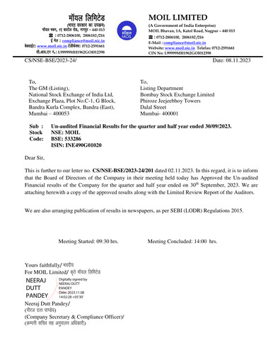 Thumbnail MOIL Quarterly Report 2023-q2