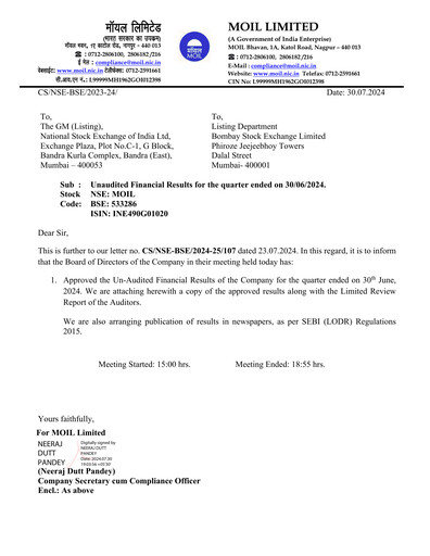 Thumbnail MOIL Quarterly Report 2024-q1