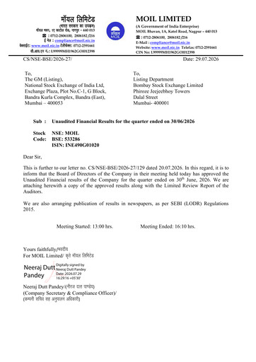 Thumbnail MOIL Quarterly Report 2026-q1
