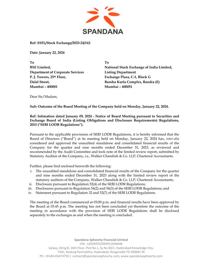 Thumbnail Spandana Sphoorty Financial Quarterly Report 2023-q3