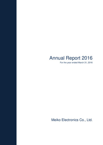 Thumbnail Meiko Electronics Annual Report 2016